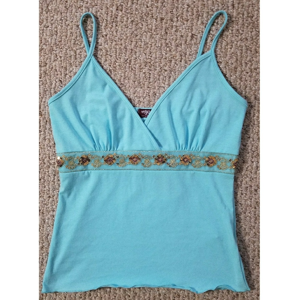 Cami with Gold Sequin Band